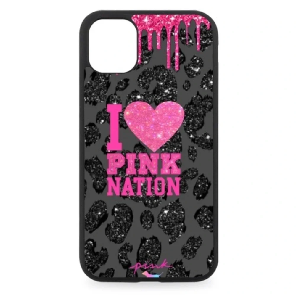 Victoria Secret Pink Nation Glitter Phone Case